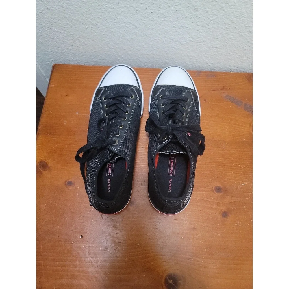 Levi's  black‎ denim low top lace up men's casual Festival Grunge Boho sneakers